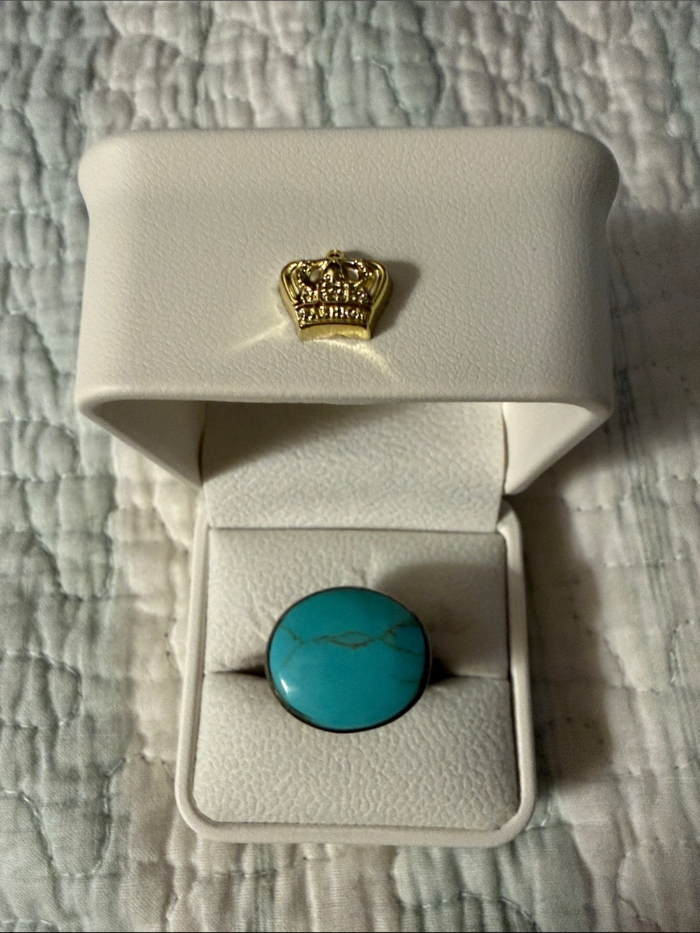 Turquoise Round Stone Ring - Blue